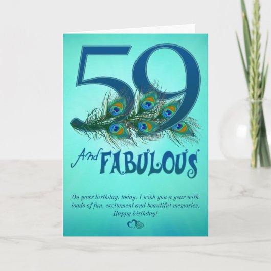 59e verjaardag sjabloon Kaarten (Voorkant)