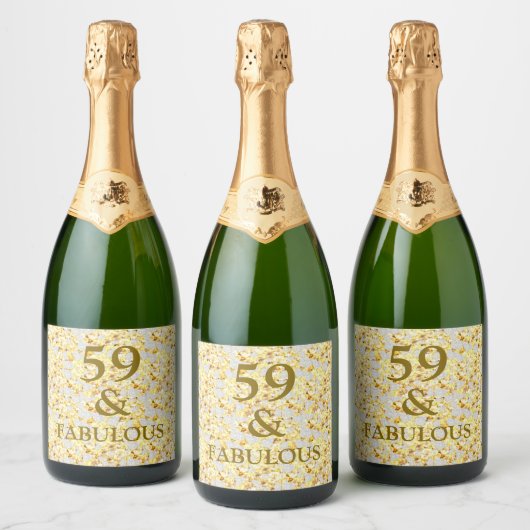59e verjaardag sparkling wijnetiket (Flessen)