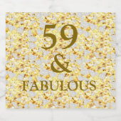 59e verjaardag sparkling wijnetiket (Enkel label)