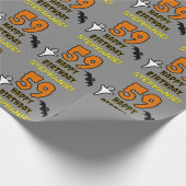 59e verjaardag: Spooky Halloween Thema, aangepaste Cadeaupapier (Hoek)