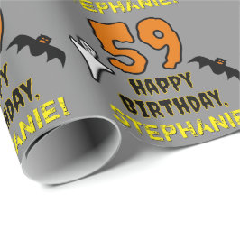 59e verjaardag: Spooky Halloween Thema, aangepaste Cadeaupapier