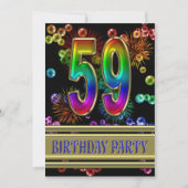 59e verjaardag Uitnodiging met bellen (Voorkant)