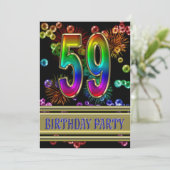 59e verjaardag Uitnodiging met bellen (Staand voorkant)