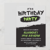 59e verjaardag Uitnodigingen Mannen Graffiti Spuit (Voorkant / Achterkant)