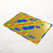 59e verjaardag van de geboorte - Fun, regenboogspe Folie Uitnodiging (Gedraaid)