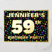 59e verjaardag van de gevechtsdag - Fun, kleurrijk Folie Uitnodiging (Voorkant)