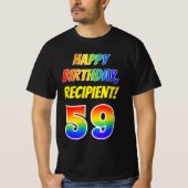 59e verjaardag — Vet, Leuk, Regenboog 59, Aangepas T-shirt (Voorkant)