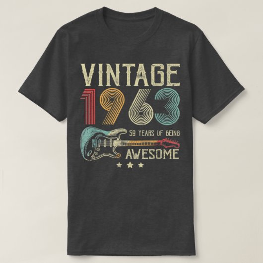 59e verjaardag vrouwen mannen vintage Awesome 1963 T-shirt (Design voorkant)