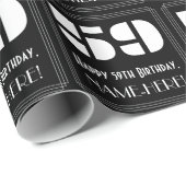 59ste verjaardag: Art Deco Geïnspireerde look "59" Cadeaupapier (Rol Hoek)