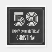 59ste verjaardag: Art Deco Geïnspireerde look "59" Servet (Voorkant)
