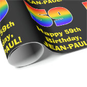 59ste verjaardag: Leuke, kleurrijke regenboog geïn Cadeaupapier (Rol Hoek)