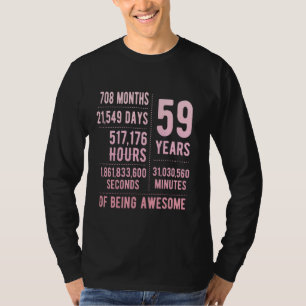 59ste verjaardag Mannen Vrouwen Grappig 59 jaar ou T-shirt