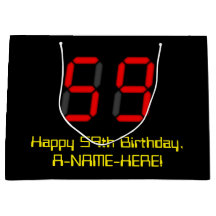 59ste verjaardag: Rood digitaal klokstijl "59" + N