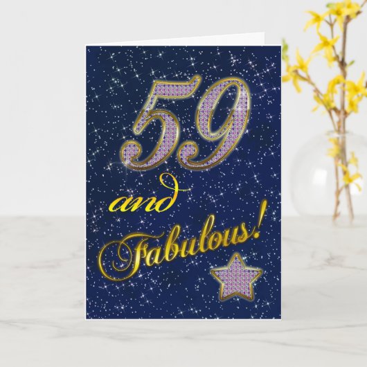 59ste verjaardag voor Fabelachtig iemand Kaart (Gele Bloem)