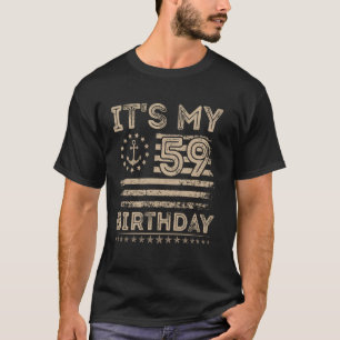 59ste verjaardag Zeiler Amerikaanse Nautische Zeil T-shirt