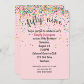 59ste verjaardagsfeestje Confetti op roze Kaart (Voorkant / Achterkant)