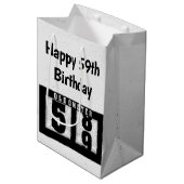 59th Birthday Black Odometer Medium Cadeauzakje (Voorkant Gekanteld)