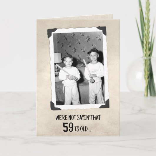 59th Birthday Humor Young Boys With Baseball Bats  Kaart (Voorkant)