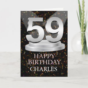 59th Birthday Spotlights Voeg een naam toe Kaart