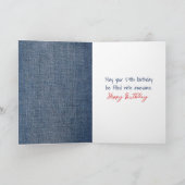 59th Birthday Stick Figuur Girl met rode ballon Kaart (Binnen)