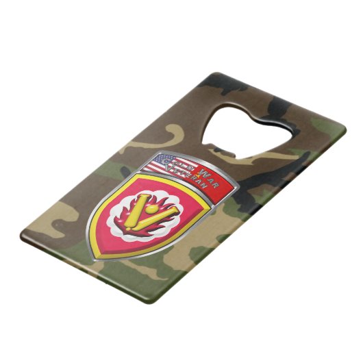  59th Ordnance Brigade Cold War Veteran Creditkaart Flessenopener (Voorkant Gekanteld)