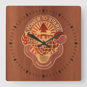 59th Ordnance Brigade crest - wood inlay Vierkante Klok