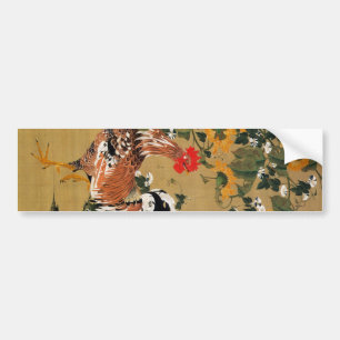 5. 向 雄 図, 若 Zonnebloem, Rooster Jakuchüu, 日 Zonneb Bumpersticker