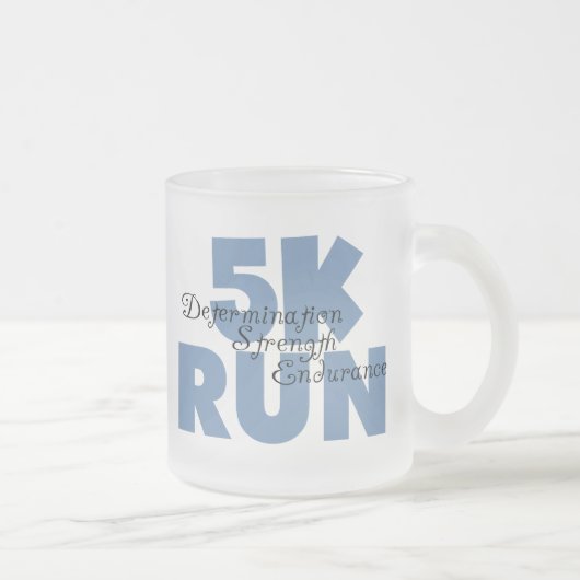 5.000 run Blue Matglas Koffiemok (Rechts)