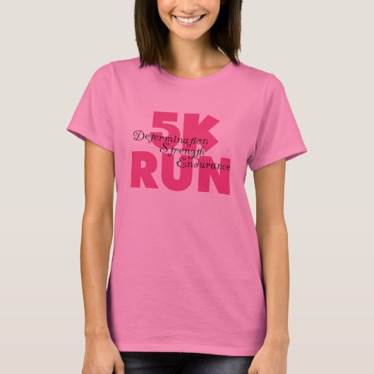5.000 run roze t-shirt (Voorkant)