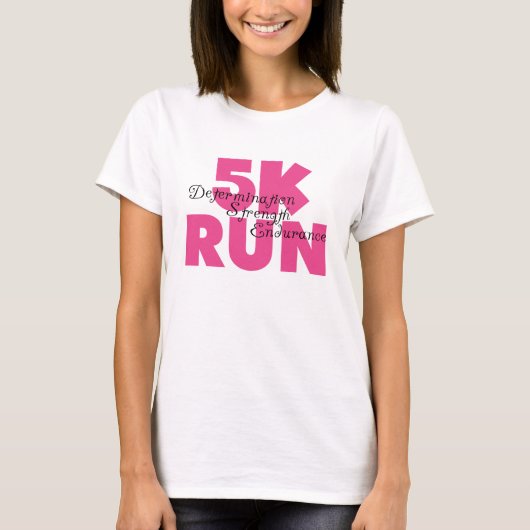 5.000 run roze t-shirt (Voorkant)