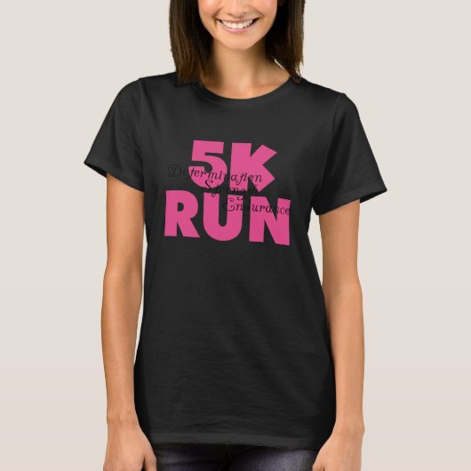 5.000 run roze t-shirt (Voorkant)