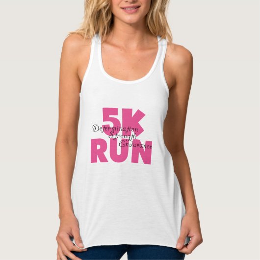 5.000 run roze tanktop (Voorkant)