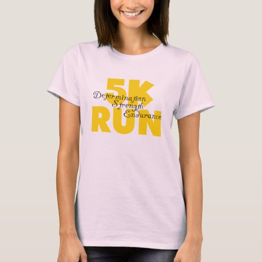 5.000 Runtime Yellow Running Athletics Sports T-shirt (Voorkant)