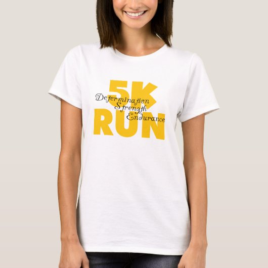 5.000 Runtime Yellow Running Athletics Sports T-shirt (Voorkant)