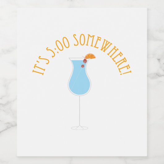 5:00 Ergens Wijn Etiket (Enkel label)