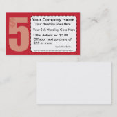 $ 5,00 korting op coupon Visitekaartje (Voorkant / Achterkant)