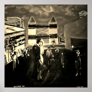 5:05 Originele Olie op Canvas Herdruk Poster! Poster