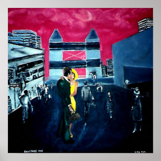 5:05 Originele Olie op Canvas Herdruk Poster! Poster