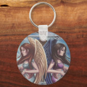 5 0f Zwaarden - Sleutelhanger Tarot Kaart Art (Voorkant)