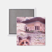 5,1 cm vierkante magneet kat (Voorkant / Achterkant)