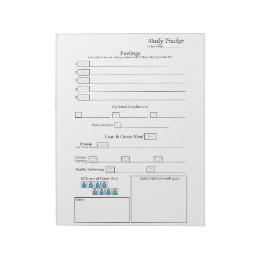 5 - 1 Dagelijkse voedseltracker Notitieblok (Linkerzijde)