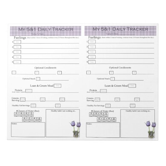 5 - 1 Pagina's voor de tracering van voedselsucces Notitieblok (Voorkant)