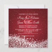 5.25"Elegante Bruiloft Sprankelende Golf Rood Kaart (Achterkant)