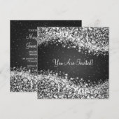 5,25-inch Elegant Wedding Sparging Wave Black Kaart (Voorkant / Achterkant)