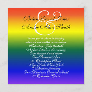 5,25-inch Sq. Gay Wedding Rainbow LGBT Pride Basic Kaart