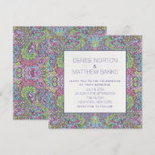 5,25 inch x 5,25 inch Groovy Daisy Wedding Invitat Kaart (Voorkant / Achterkant)