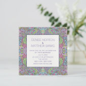 5,25 inch x 5,25 inch Groovy Daisy Wedding Invitat Kaart (Staand voorkant)