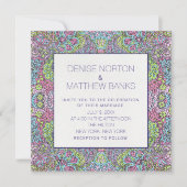 5,25 inch x 5,25 inch Groovy Daisy Wedding Invitat Kaart (Voorkant)