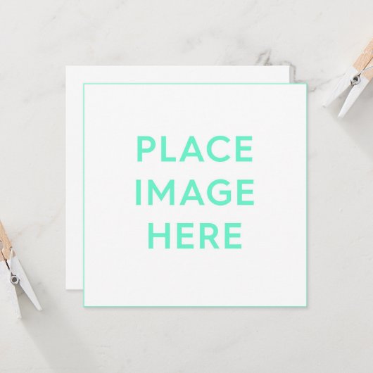 5,25 inch x 5,25 inch vierkant plat Wenskaart Kaart (Voorkant / Achterkant in situ)