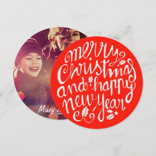 5,25 x 5,25 CHRISTMAS CIRCLE KAART (Voorkant / Achterkant)